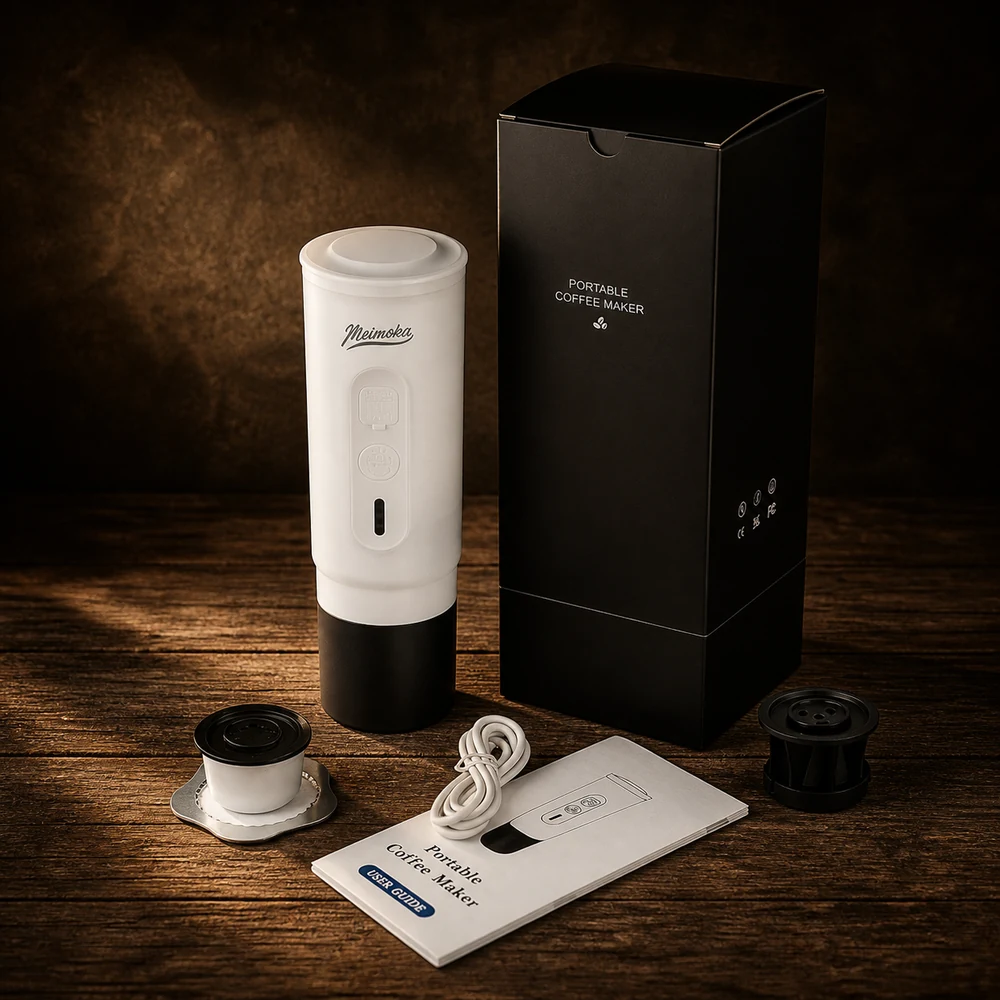 H01PRO-02 Portable Espresso Machine – White Standard Set