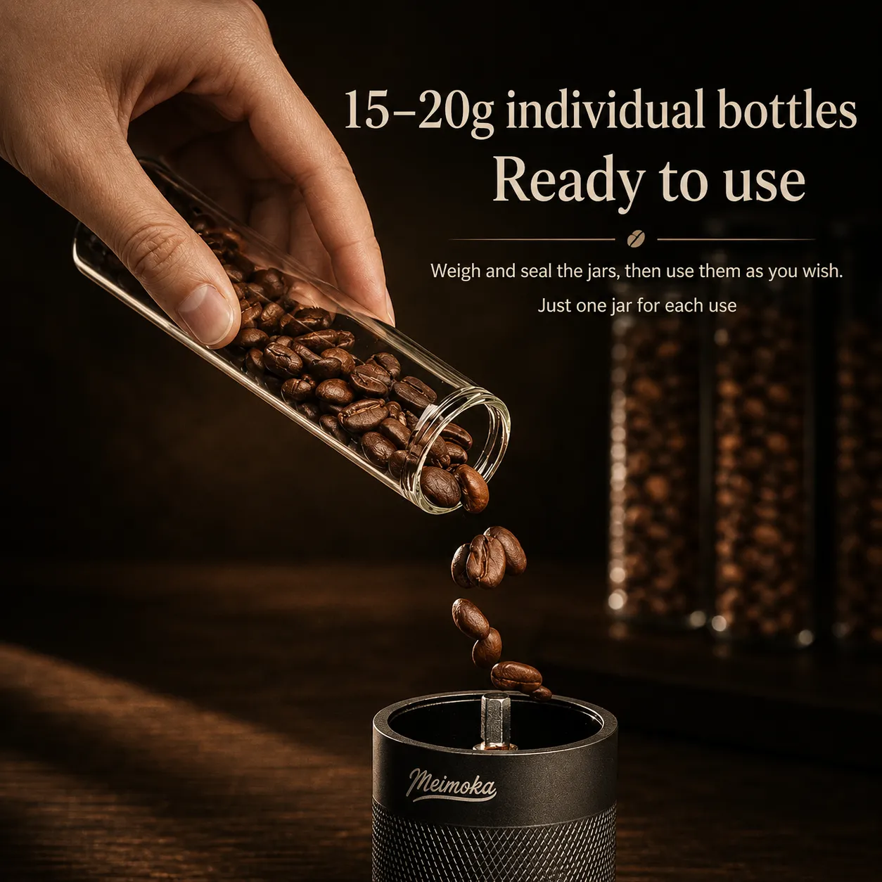 Convenient Magnetic Coffee Bean Storage Glass Tubes & Containers Display Rack Espresso Accessories