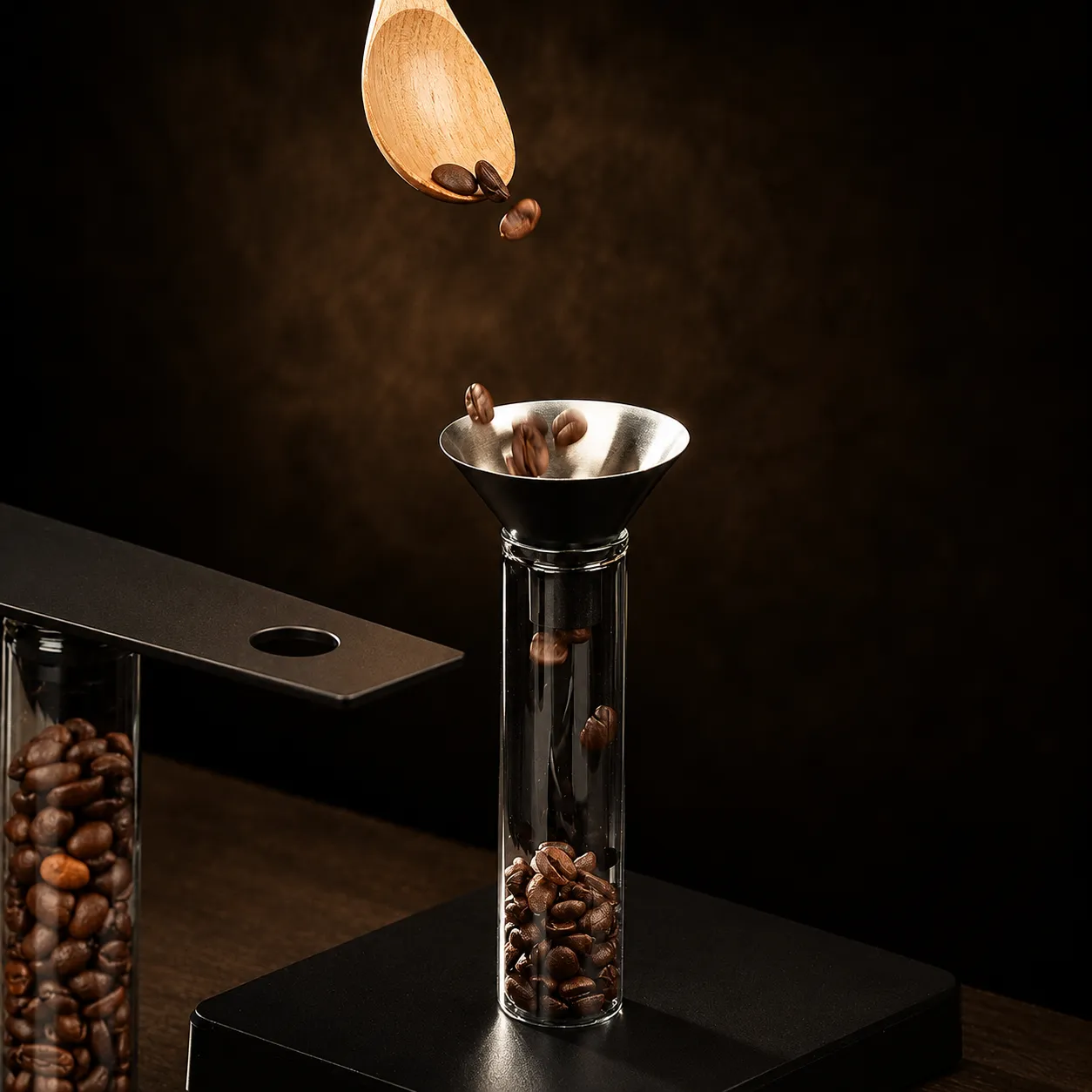 Convenient Magnetic Coffee Bean Storage Glass Tubes & Containers Display Rack Espresso Accessories