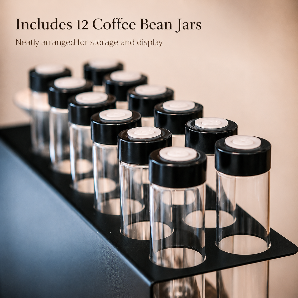 Wood Double-Tier Coffee Bean Storage Rack